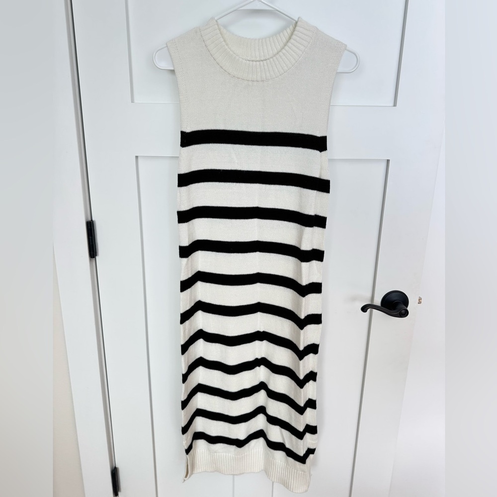 Sleeveless Striped Knit Dress